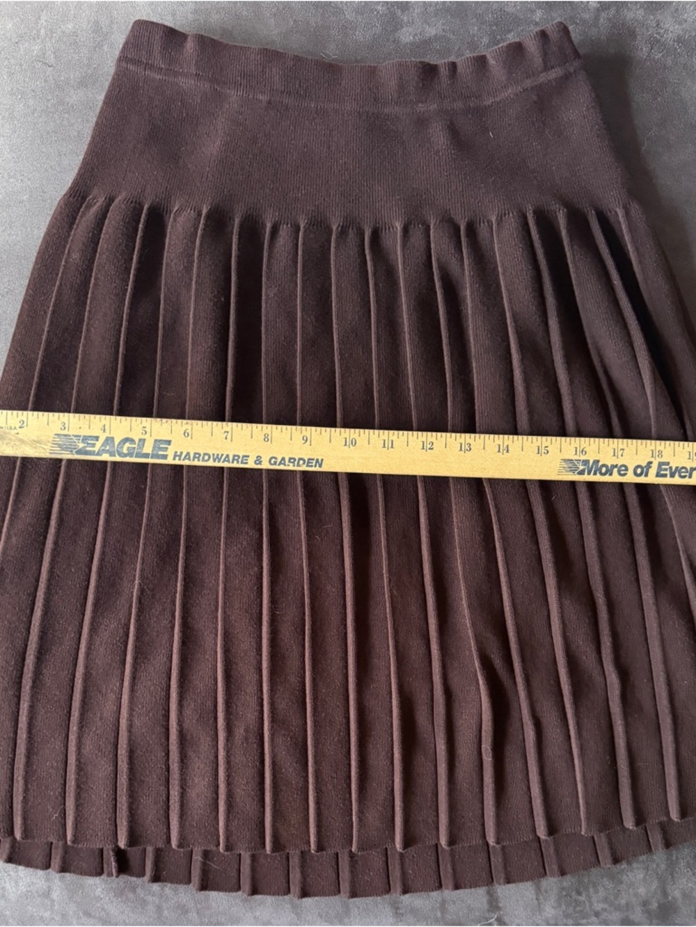 joan vass dark brown knit cotton pleated skirt